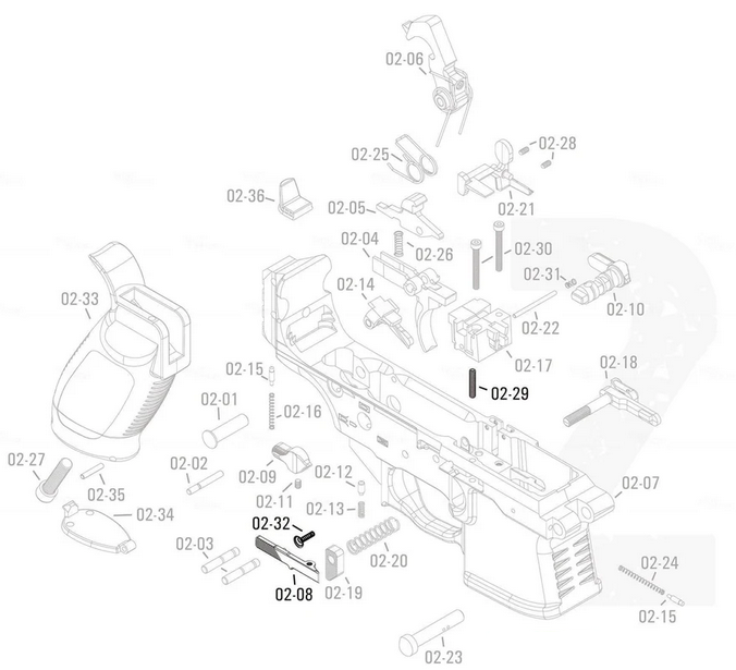 APFG Original Parts - MPX GBB Bolt Release Set (02-08/02-32/02-29)