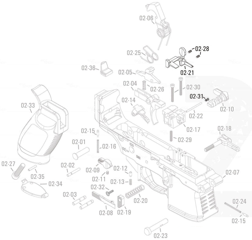 APFG Original Parts - MPX GBB Bolt Catch Set (02-21/02-28x2/02-31)