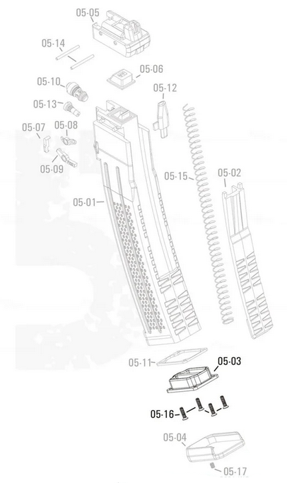 APFG Original Parts - MPX GBB Magazine Base with Screws (05-03/05-16x4)