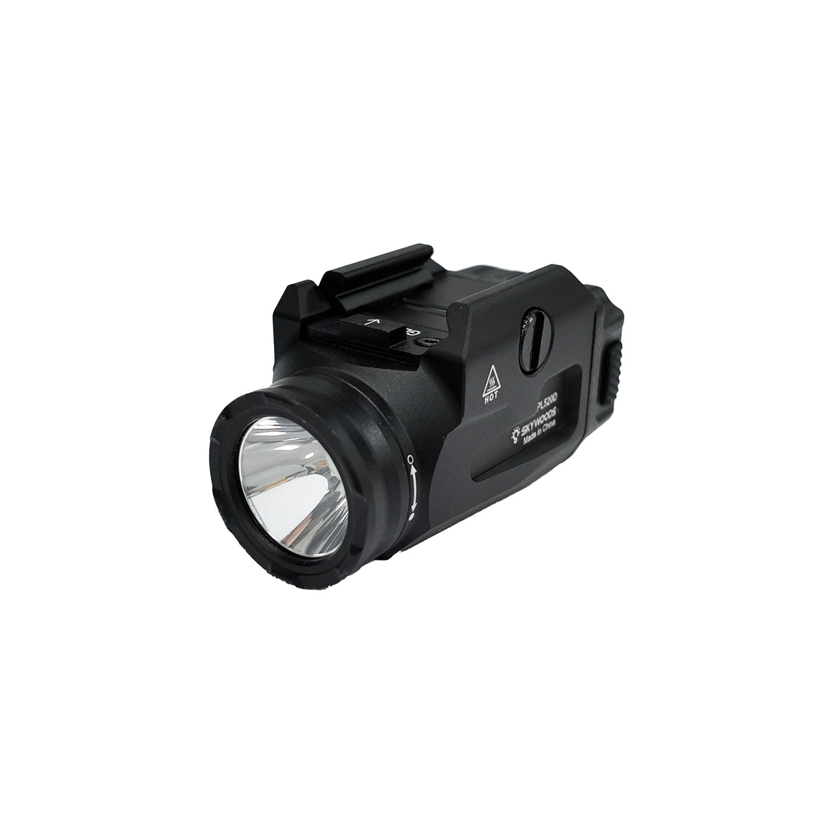 Skywoods PL520 Pistol Mounted Flashlight with Rechargeable Battery - Black