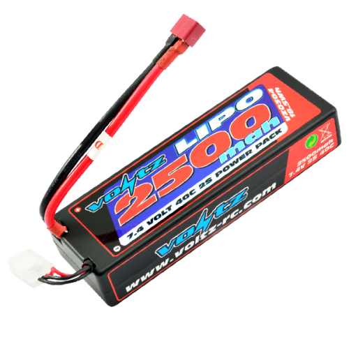 Voltz 2500Mah 2S 7.4V 40C Hardcase Lipo Stick Battery - Deans