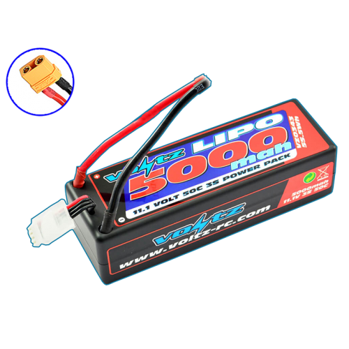 Voltz 5000Mah 4S 11.1V 50C Hardcase Lipo Stick Battery - XT60