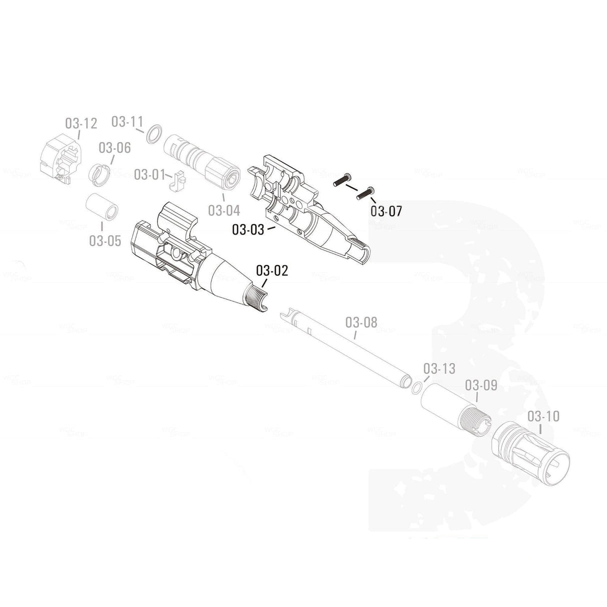 APFG Original Parts - MPX GBB Hop-Up Base with Screws (03-02/-03/-07 x2)