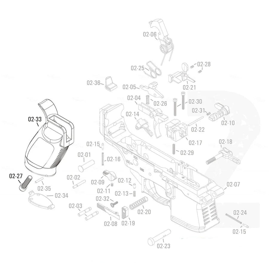 APFG Original Parts - MPX GBB Pistol Grip with Screw (02-33/-27)