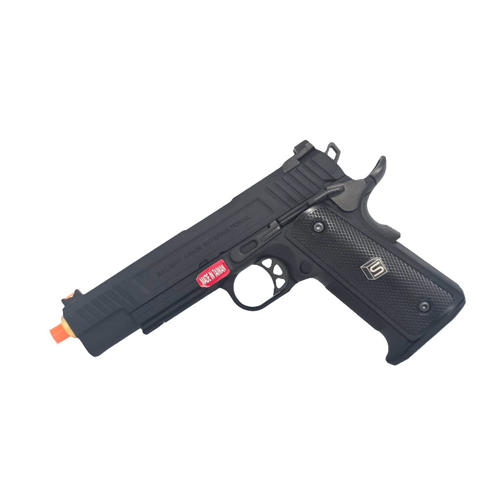 Salient Arms International by EMG 1911 RED Gas Pistol (Gold Barrel - Black - SA-RD0100)