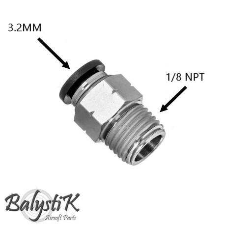 BalystiK 1/8 NPT Male Adapter for 3.2mm Macroline-0