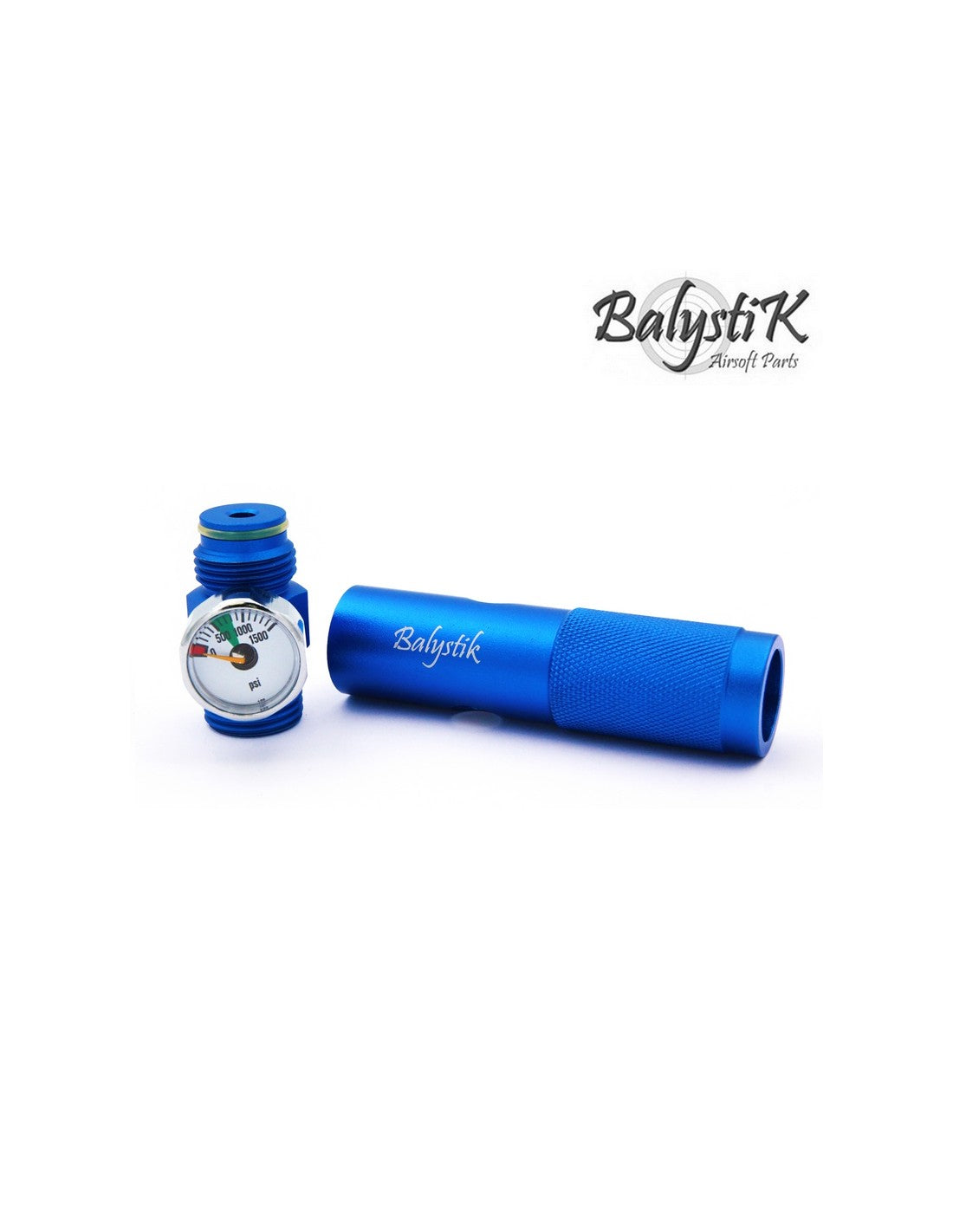 Balystik 12g CO2 Adapter for HPA Regulator with Pressure Gauge