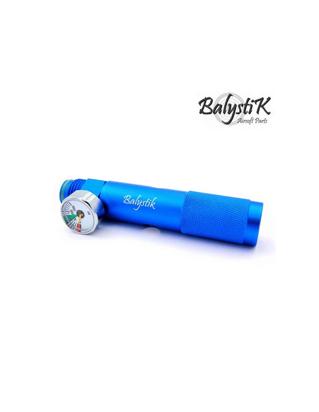 Balystik 12g CO2 Adapter for HPA Regulator with Pressure Gauge