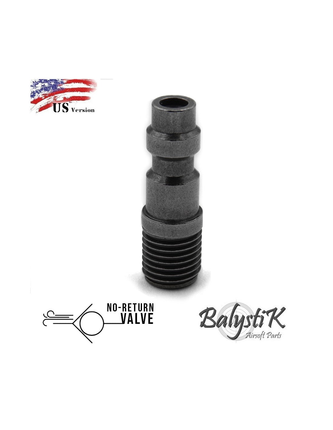 BalystiK HPA No Return Valve Male Fitting for GBB Magazine US Version