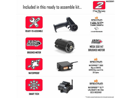 Arrma Gorgon 2wd MT 1/10 Ready-To-Assemble Kit w/8.4v/Chg - Gunmetal-24