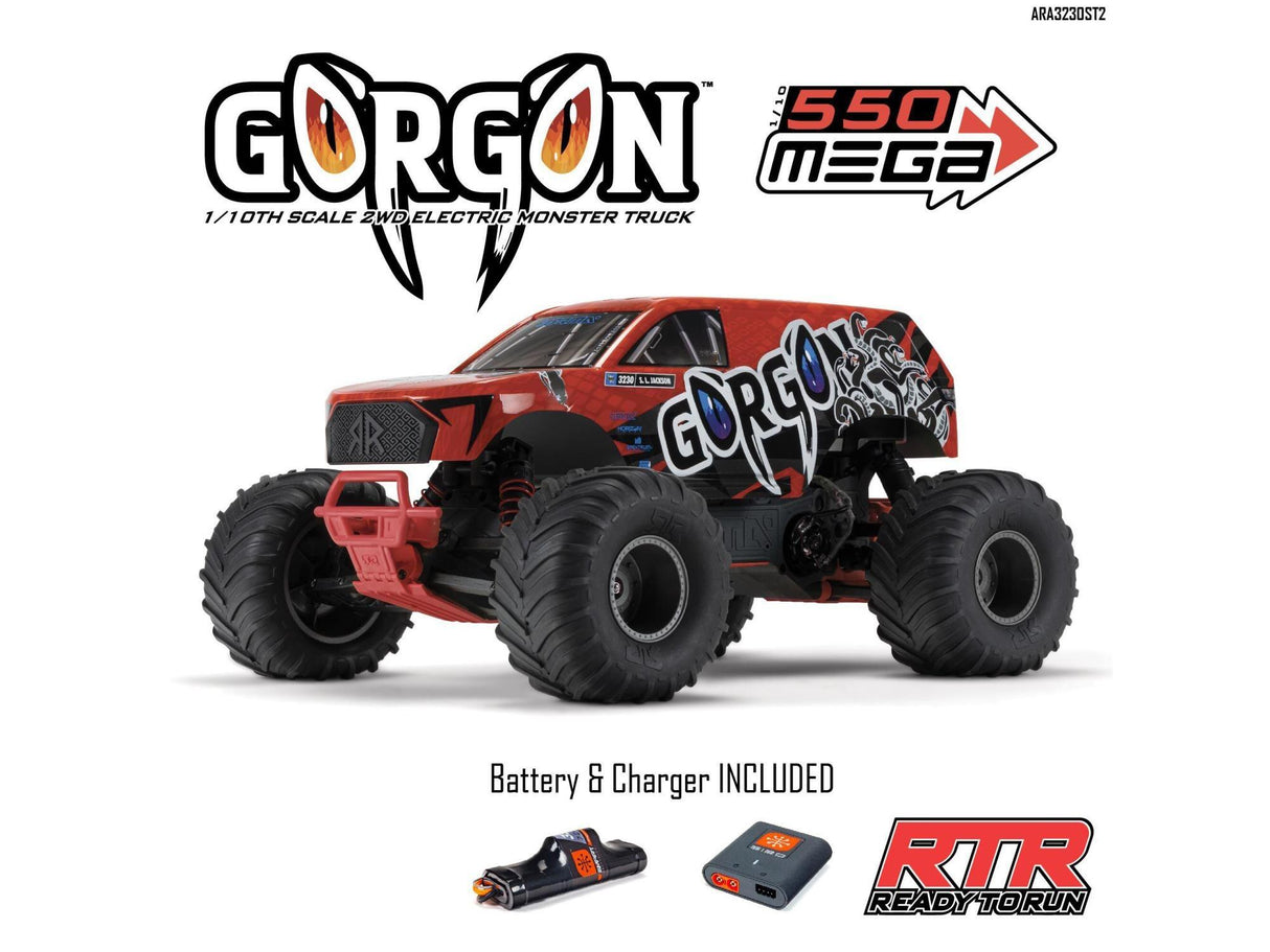 Gorgon 2wd MT 1/10 RTR Smart with 8.4v Battery/USB Charger - Red-26