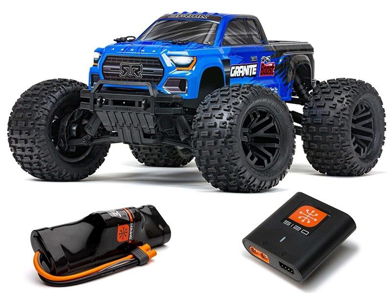 Arrma Granite Boost 4X2 550 Mega 1/10 2WD Monster Truck with Battery and Charger - Blue-0