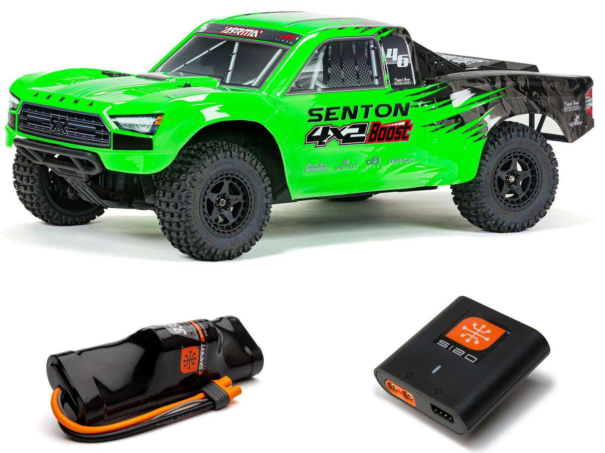 Arrma Senton Boost 4X2 550 Mega 1/10 2WD SC With Battery and Charger - Green-0