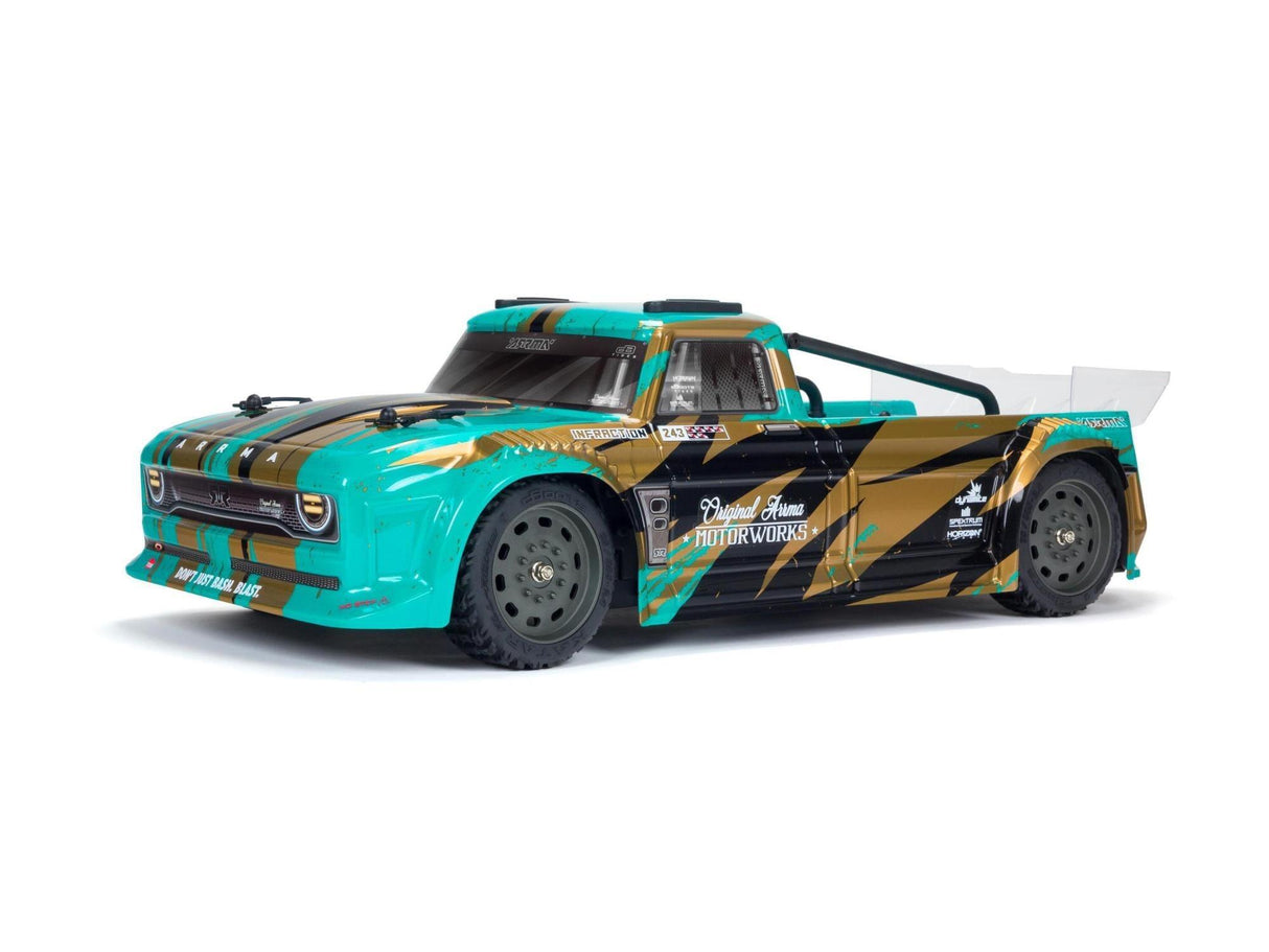 Arrma 1/8 Infraction 4X4 Mega Resto-Mod Truck RTR Int - Teal/Bronze-0