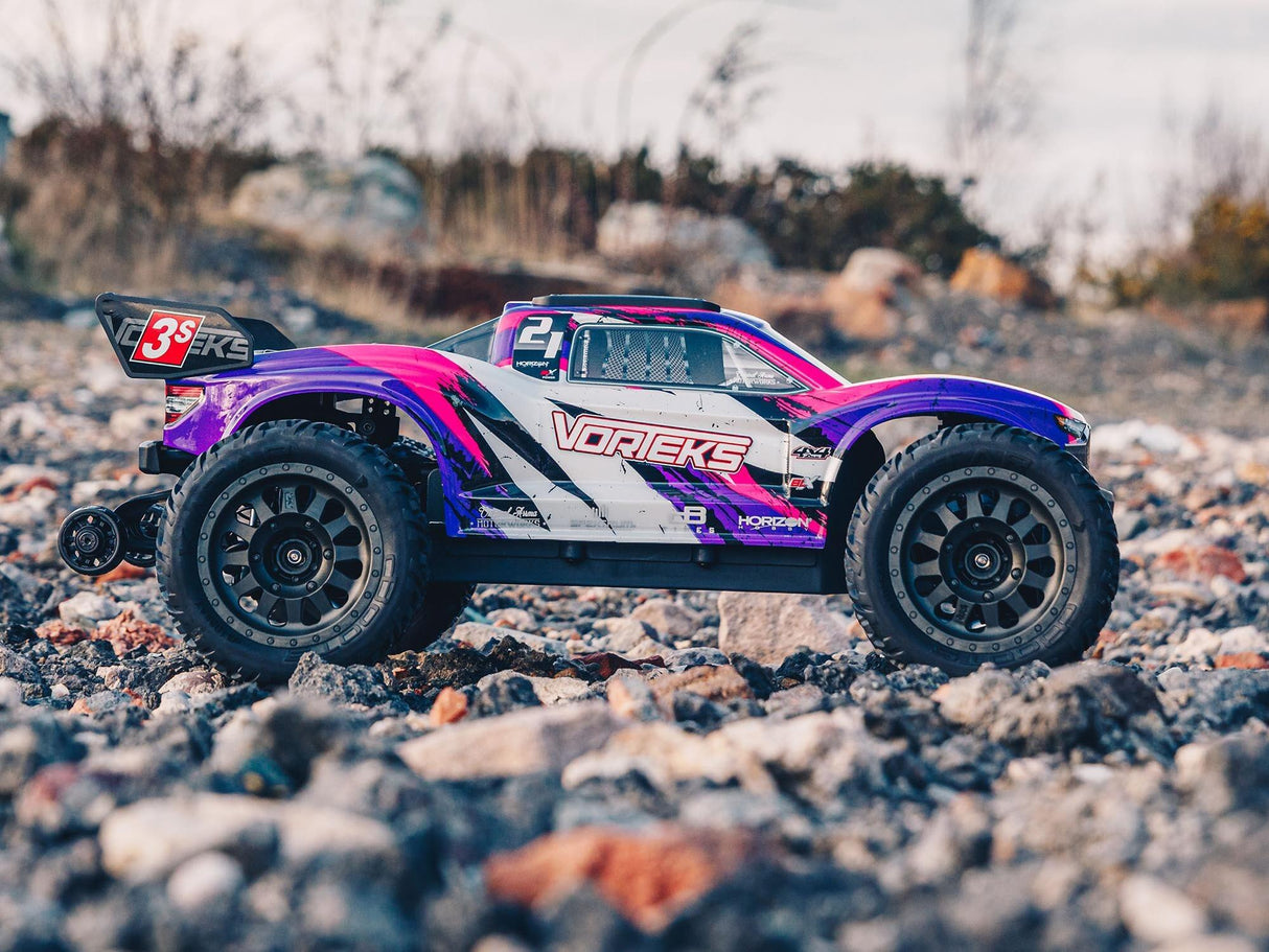 Arrma Vorteks 4X4 3S BLX 1/10 Stadium Truck RTR - Purple-2