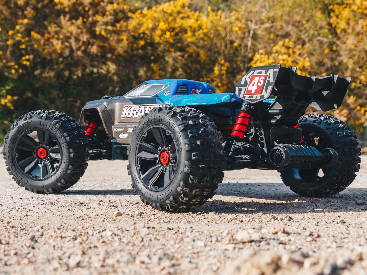 Arrma 1/10 Kraton 4X4 4S V2 BLX Speed Monster Truck RTR - Blue-17