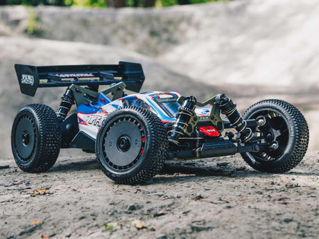 Arrma 1/8 TLR Tuned Typhon 6S 4WD BLX Buggy RTR - Red/Blue-2