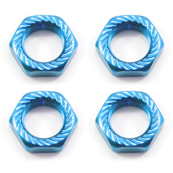 Fastrax 17 x 1.0mm Serrated Wheel Nuts 17mm - Blue-0