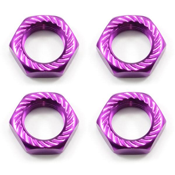 Fastrax 17 x 1.0mm Serrated Wheel Nuts 17mm - Purple-0