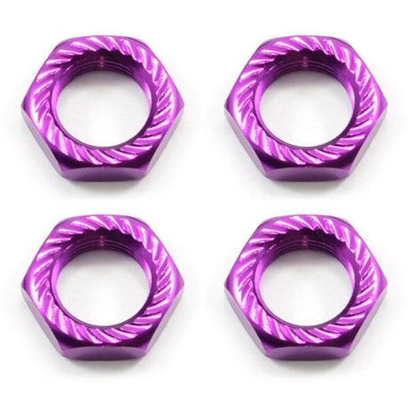 Fastrax 17 x 1.0mm Serrated Wheel Nuts 17mm - Purple-0