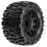 Proline 1/10 Trencher Front/Rear 2.8" MT Tires Mounted - 12mm Black Raid-0