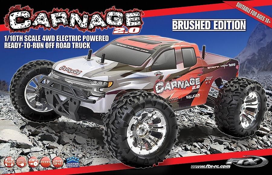 FTX Carnage 2.0 1/10 Brushed Truck 4WD RTR - Red-16