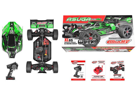 Team Corally Asuga XLR 6S Roller Buggy Chassis - Green-31