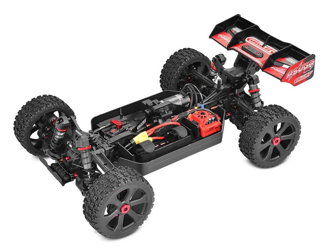 Team Corally Asuga XLR 6S Roller Buggy Chassis - Red-11