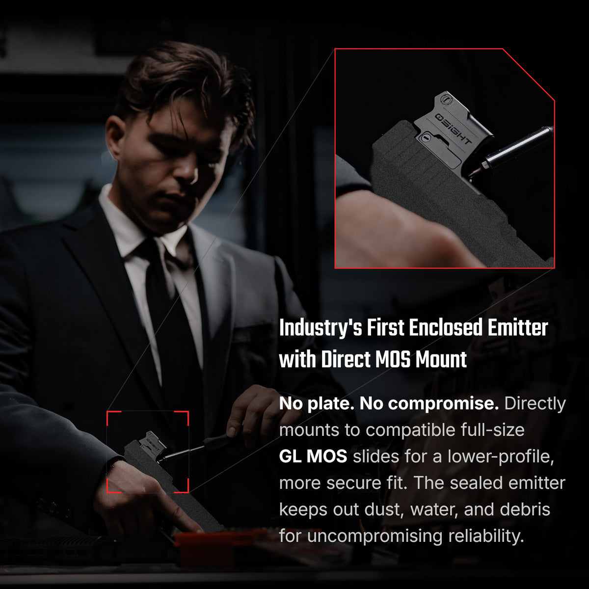 OLight Osight SE MOS Direct-Mount Enclosed Emitter Red Dot Sight with Multi-Reticule System