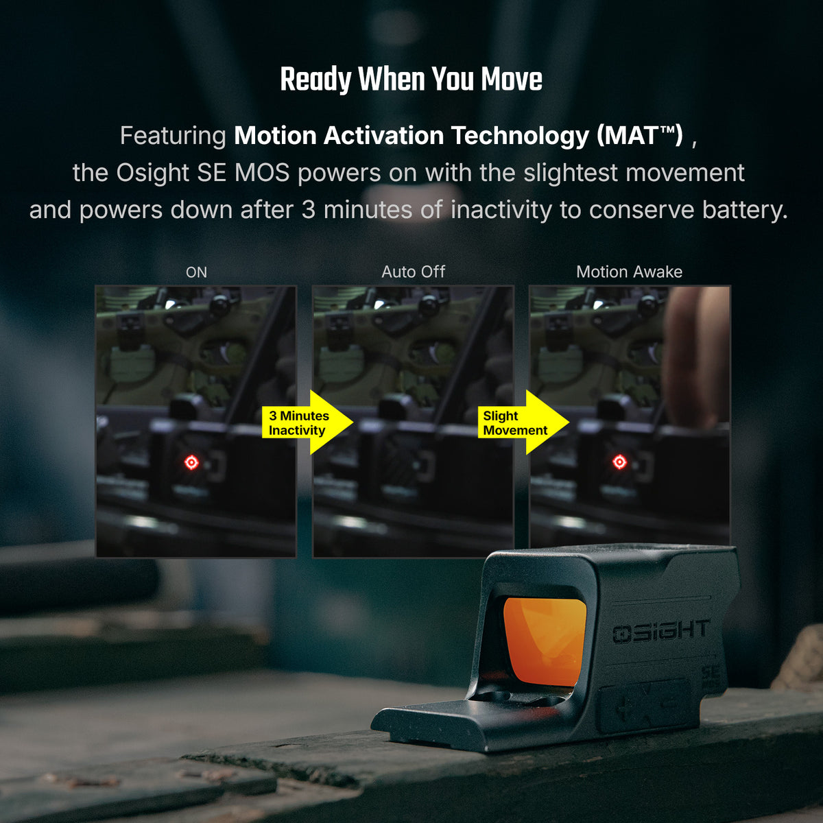 OLight Osight SE MOS Direct-Mount Enclosed Emitter Red Dot Sight with Multi-Reticule System