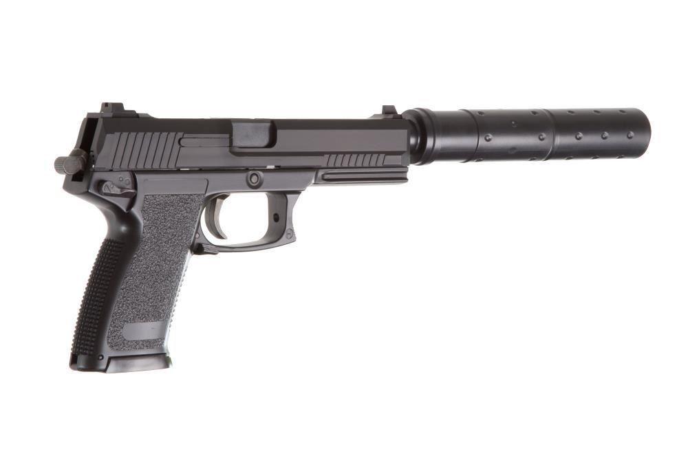 HFC MK23 Gas Pistol with Silencer - Black-0