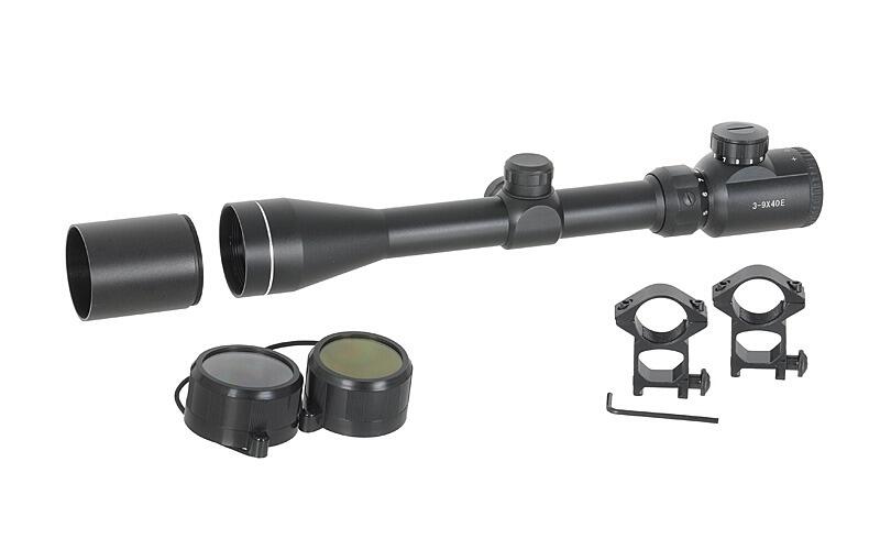 PCS Scope 3-9X40E with High Mounting Rings-1