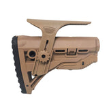 S&I Tactical FAB GL-Shock Collapsible Stock with Cheek Rest - FDE