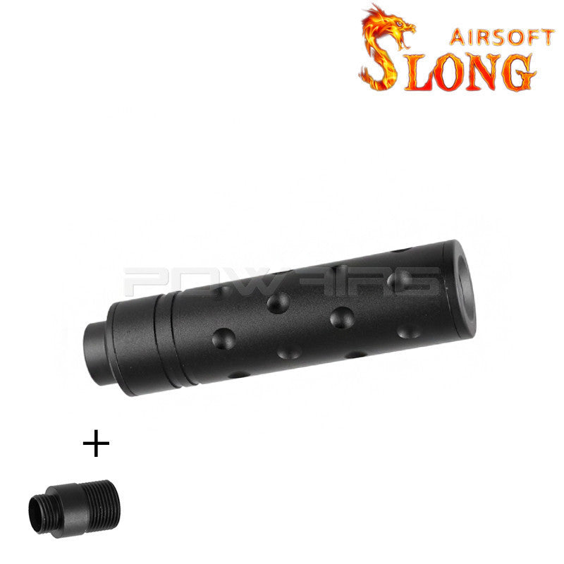 Slong Airsoft Foam Filled Silencer 14mm CCW Short AERO + Adapter 11mm