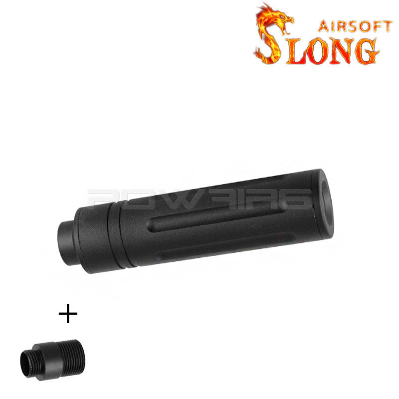 Slong Airsoft Foam Filled Silencer 14mm CCW Short LINE + Adapter 11mm