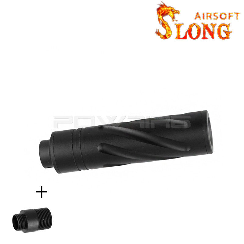 Slong Airsoft Foam Filled Silencer 14mm CCW Short SPINE + Adapter 11mm