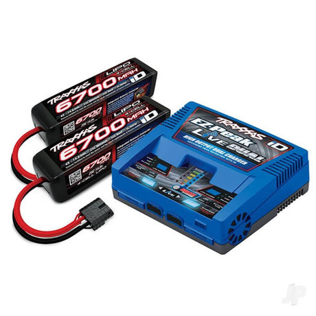 Traxxas 4S 6700mAh x2 + EZ-Peak Dual Live Completer Pack-0