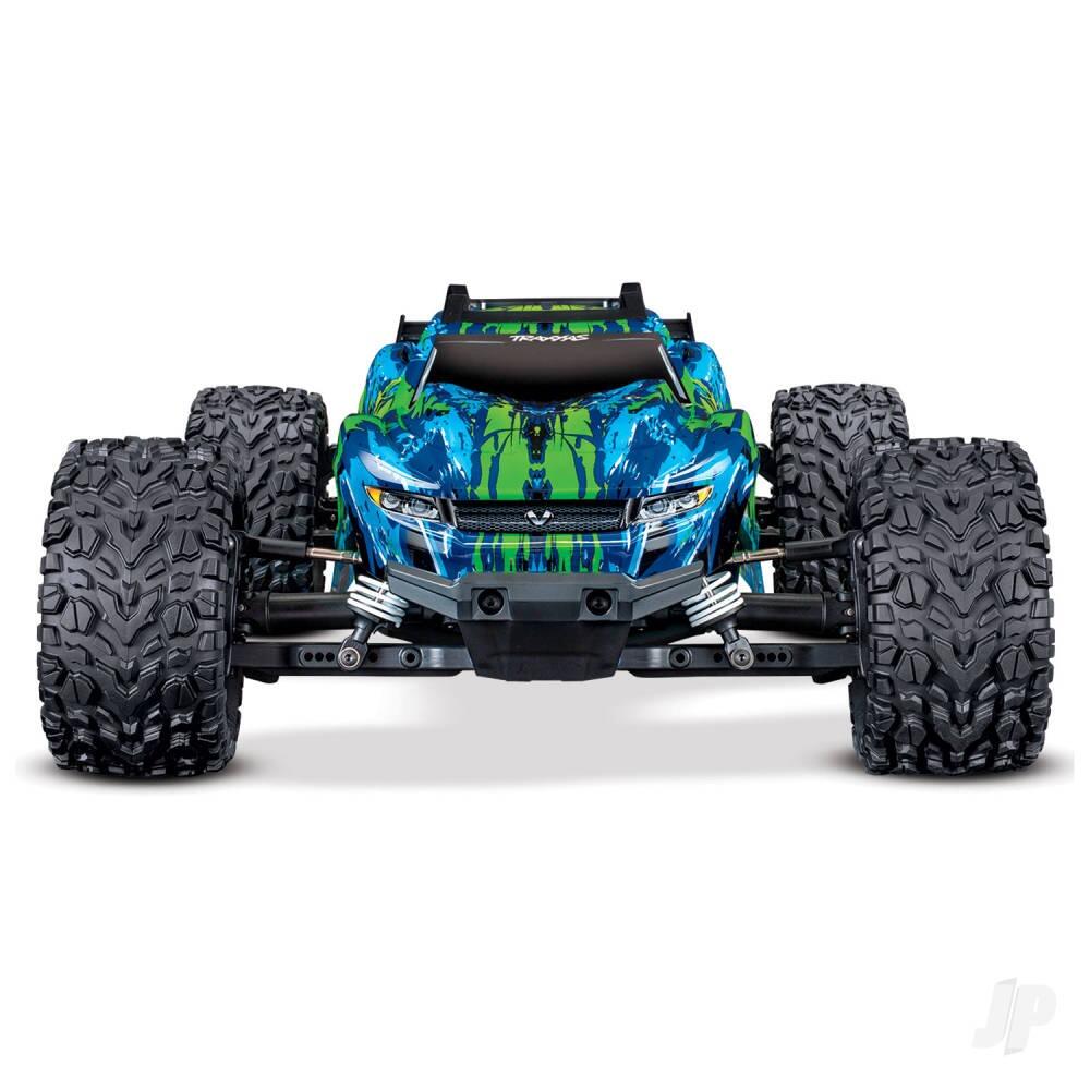 Traxxas Rustler 4X4 VXL 1/10 4WD RTR Brushless Electric Stadium Truck - Green (+ TQi 2-ch, TSM, VXL-3s, Velineon 3500Kv)-1