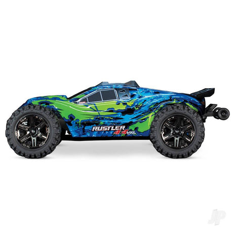 Traxxas Rustler 4X4 VXL 1/10 4WD RTR Brushless Electric Stadium Truck - Green (+ TQi 2-ch, TSM, VXL-3s, Velineon 3500Kv)-3