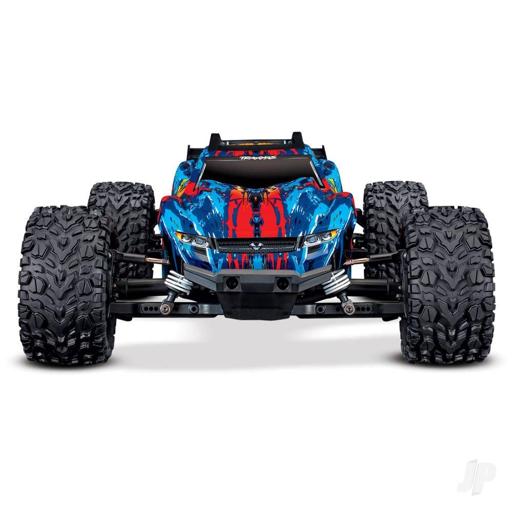 Traxxas Rustler 4X4 VXL 1/10 4WD RTR Brushless Electric Stadium Truck - Red (+ TQi 2-ch, TSM, VXL-3s, Velineon 3500Kv)-1