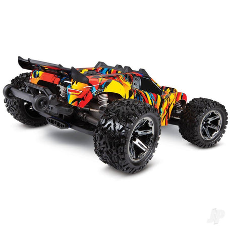 Traxxas Rustler 4X4 VXL 1/10 4WD RTR Brushless Electric Stadium Truck - Solar Flare (+ TQi 2-ch, TSM, VXL-3s, Velineon 3500Kv)-1