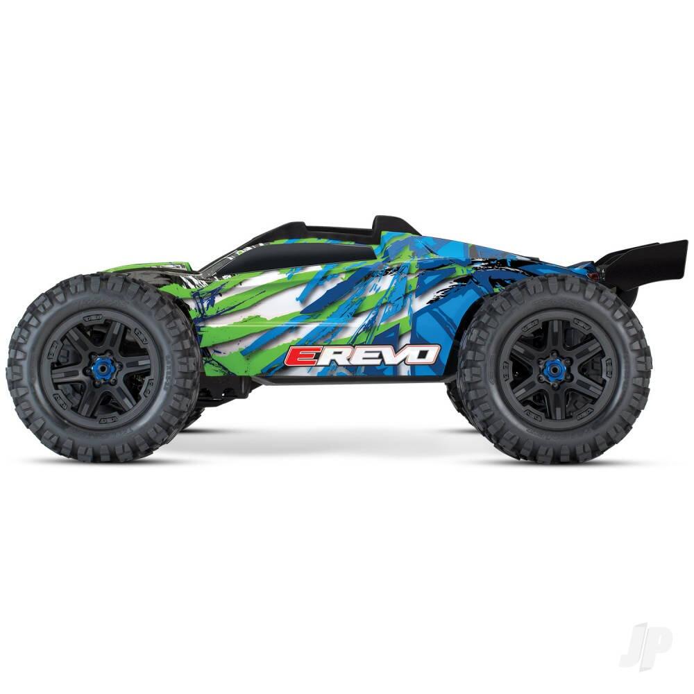 Traxxas E-Revo VXL 1/10 4WD Brushless Electric Racing Monster Truck - Green (+ TQi 2-ch, TSM, VXL-6s, Velineon 2200Kv)-1