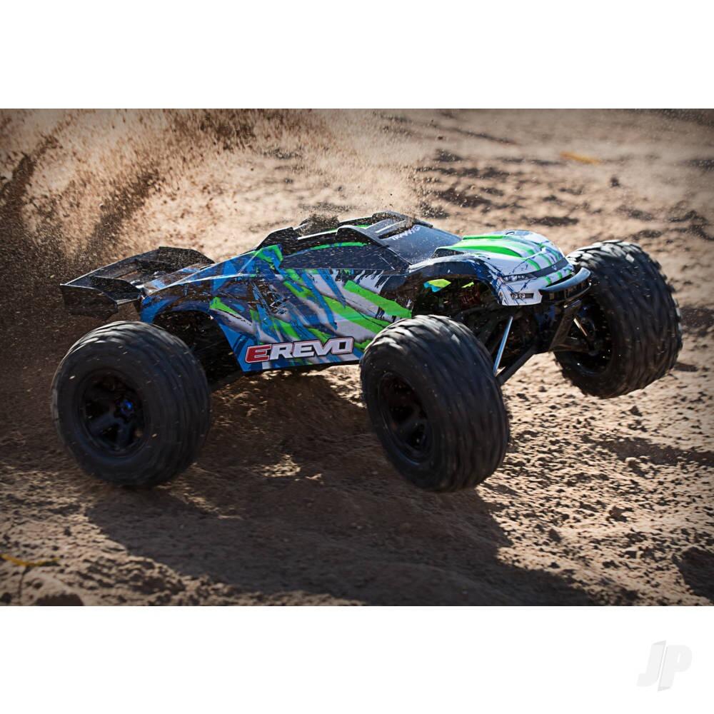 Traxxas E-Revo VXL 1/10 4WD Brushless Electric Racing Monster Truck - Green (+ TQi 2-ch, TSM, VXL-6s, Velineon 2200Kv)-6