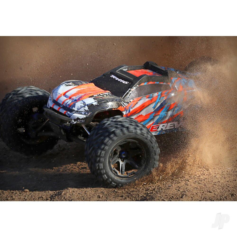 Traxxas E-Revo VXL 1/10 4WD Brushless Electric Racing Monster Truck - Orange (+ TQi 2-ch, TSM, VXL-6s, Velineon 2200Kv)-7