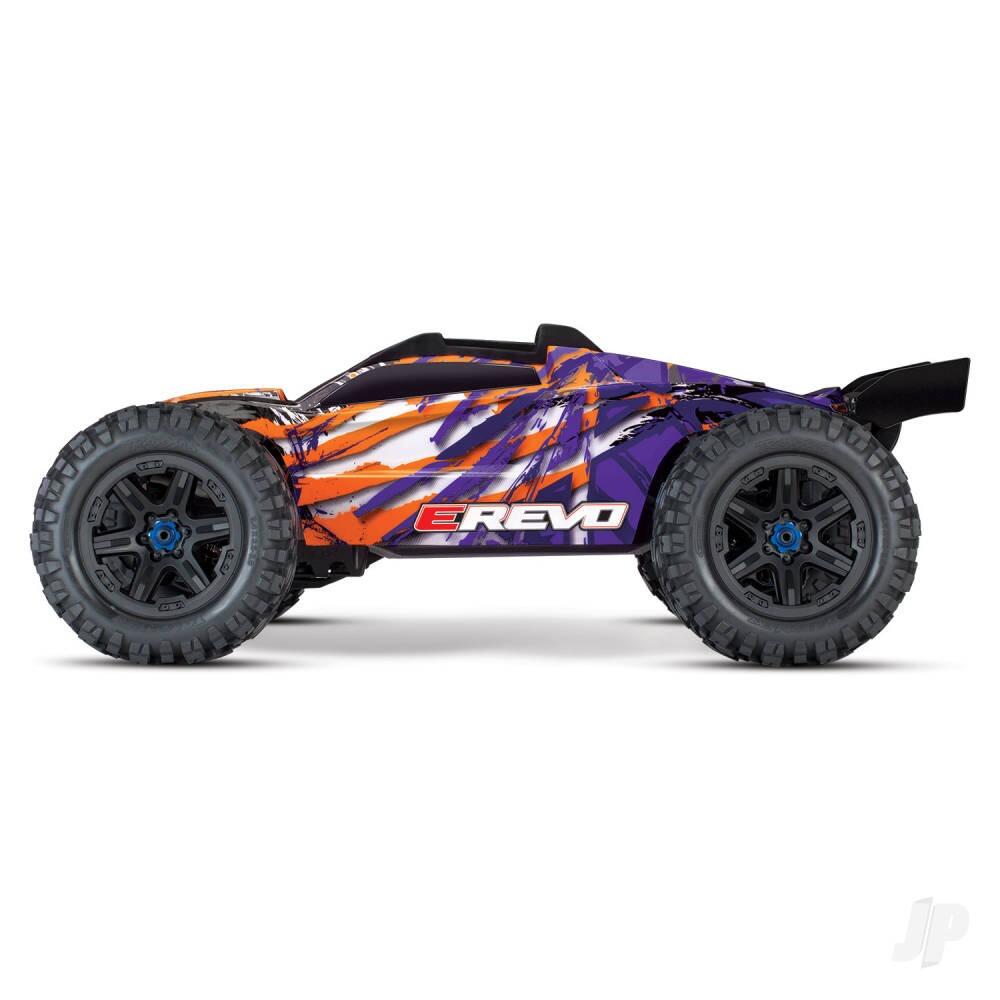 Traxxas E-Revo VXL 1/10 4WD Brushless Electric Racing Monster Truck - Purple (+ TQi 2-ch, TSM, VXL-6s, Velineon 2200Kv)-6