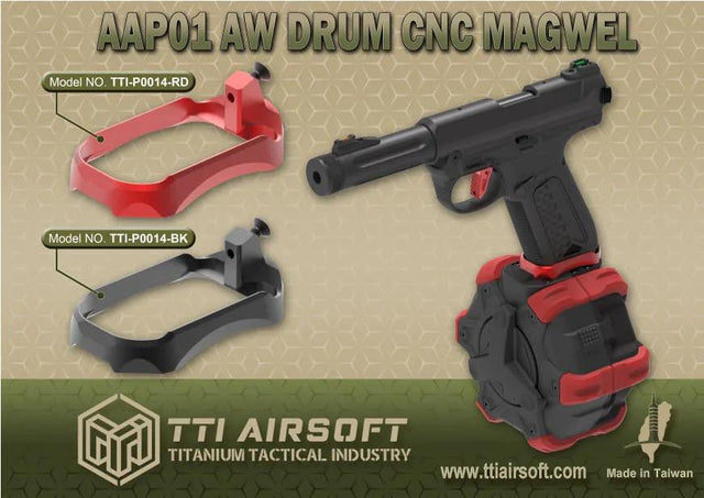 TTI Airsoft One Piece CNC Mag-Well for AW/WE Drum Mag-0