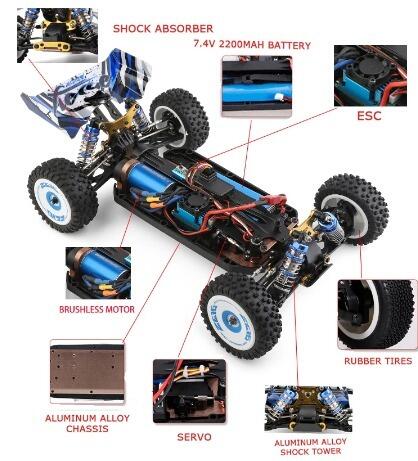 WLtoys 124017 2.4G Racing RC Car 55KM/H 4WD Electric High Speed Off-Road, Drift Car-2