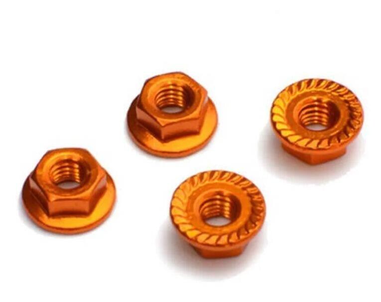 Fastrax M4 Aluminium Locknuts - Serrated-2