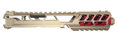 CTMA FUKU-2 CNC Aluminium Upper Slide Set - Long Cut-Out Gold/Red-0